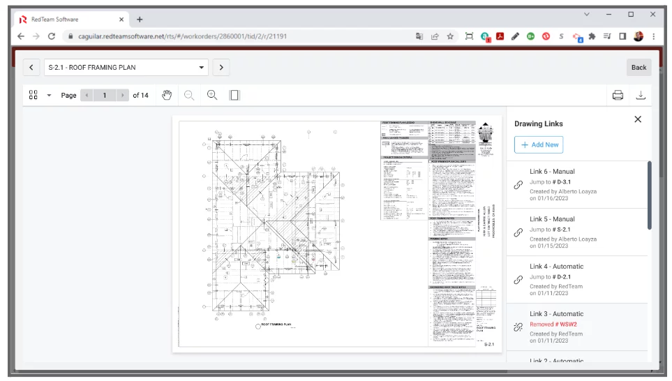 RedTeam Flex drawing hyperlinks
